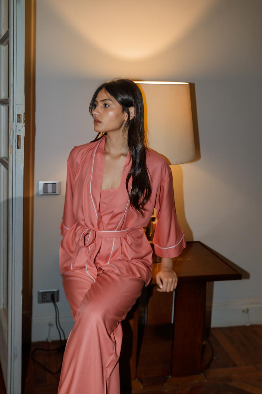 Flamingo kimono Pajama Set