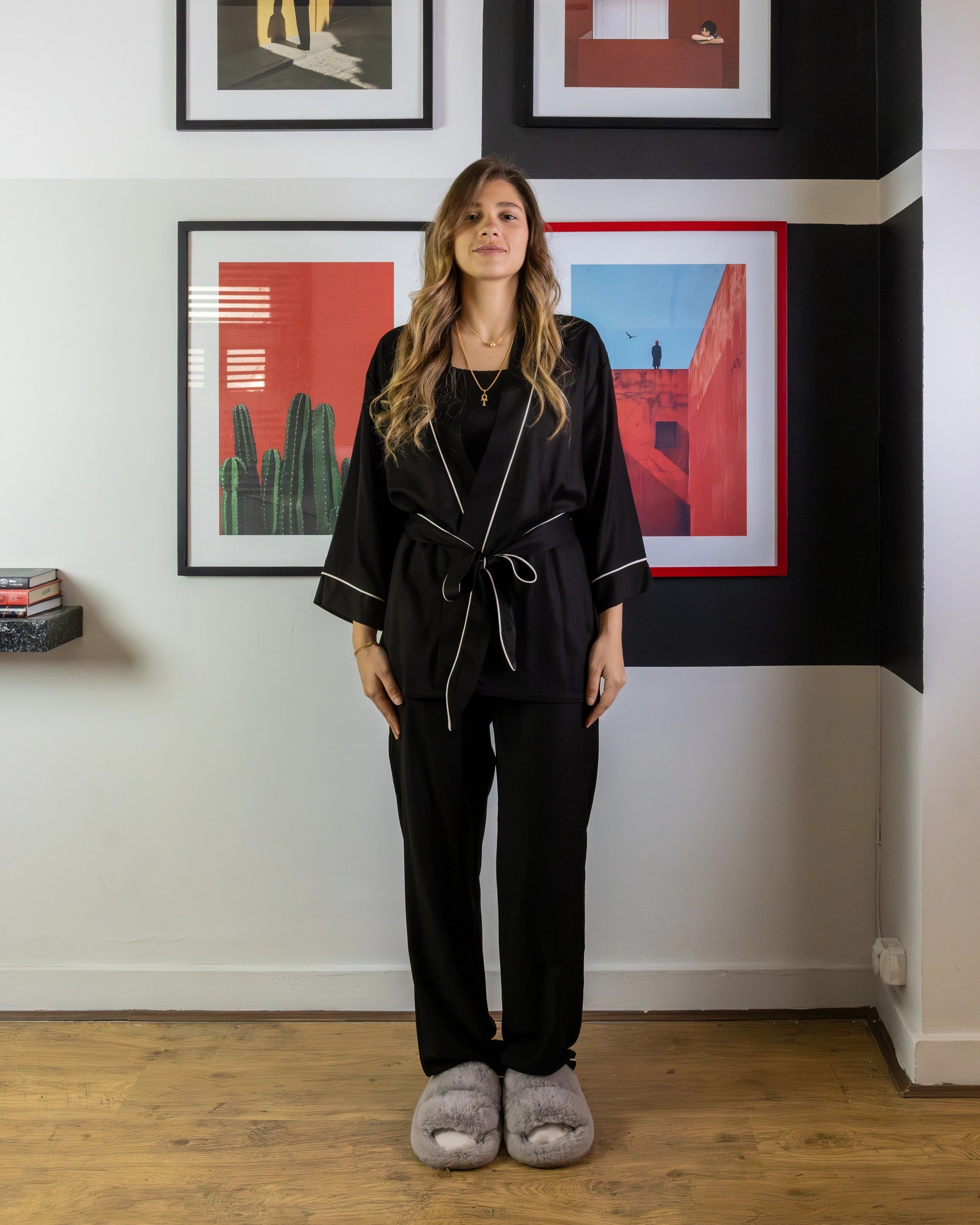 Black kimono Pajama Set