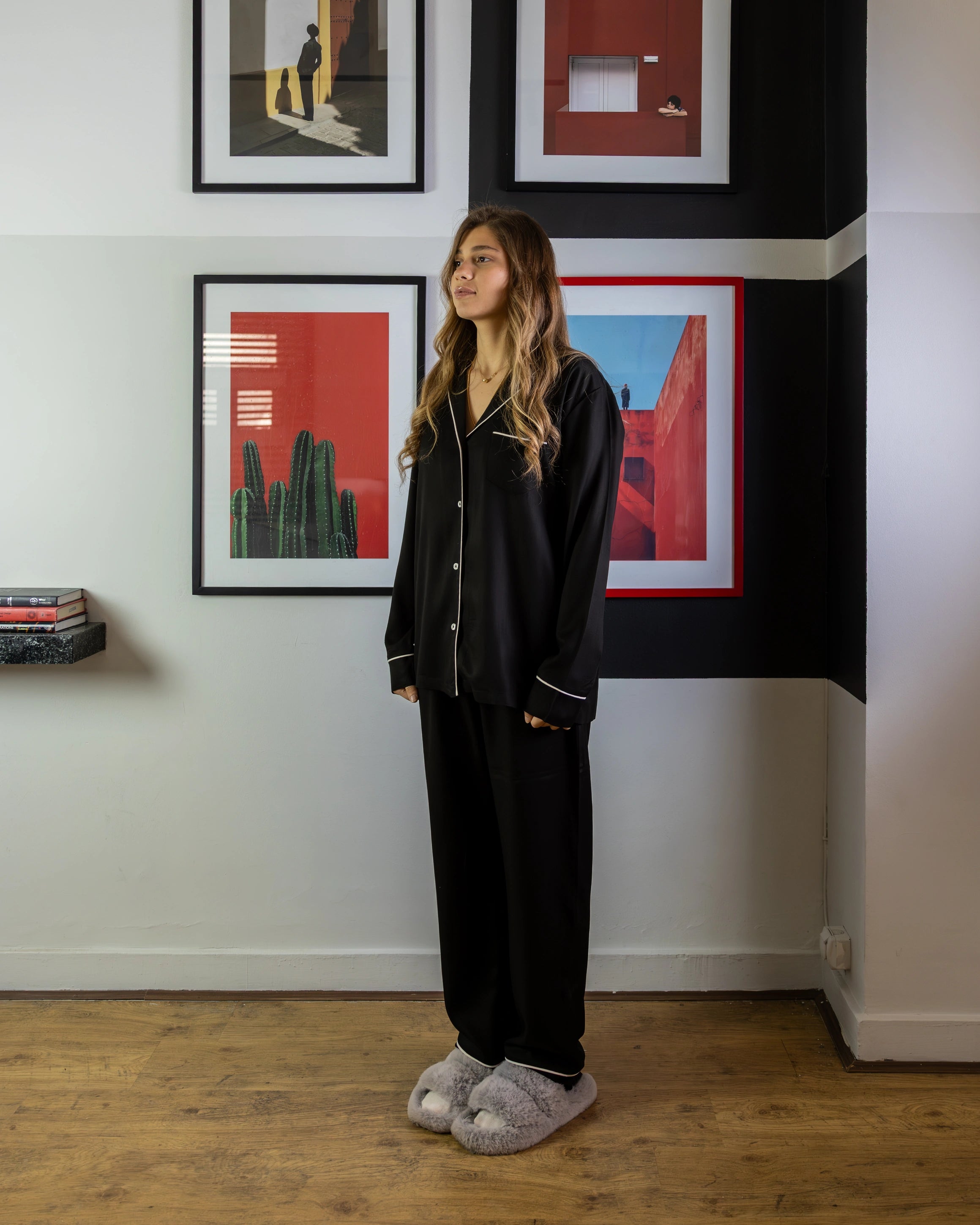 Black Timeless Long Sleeves Pajama Set