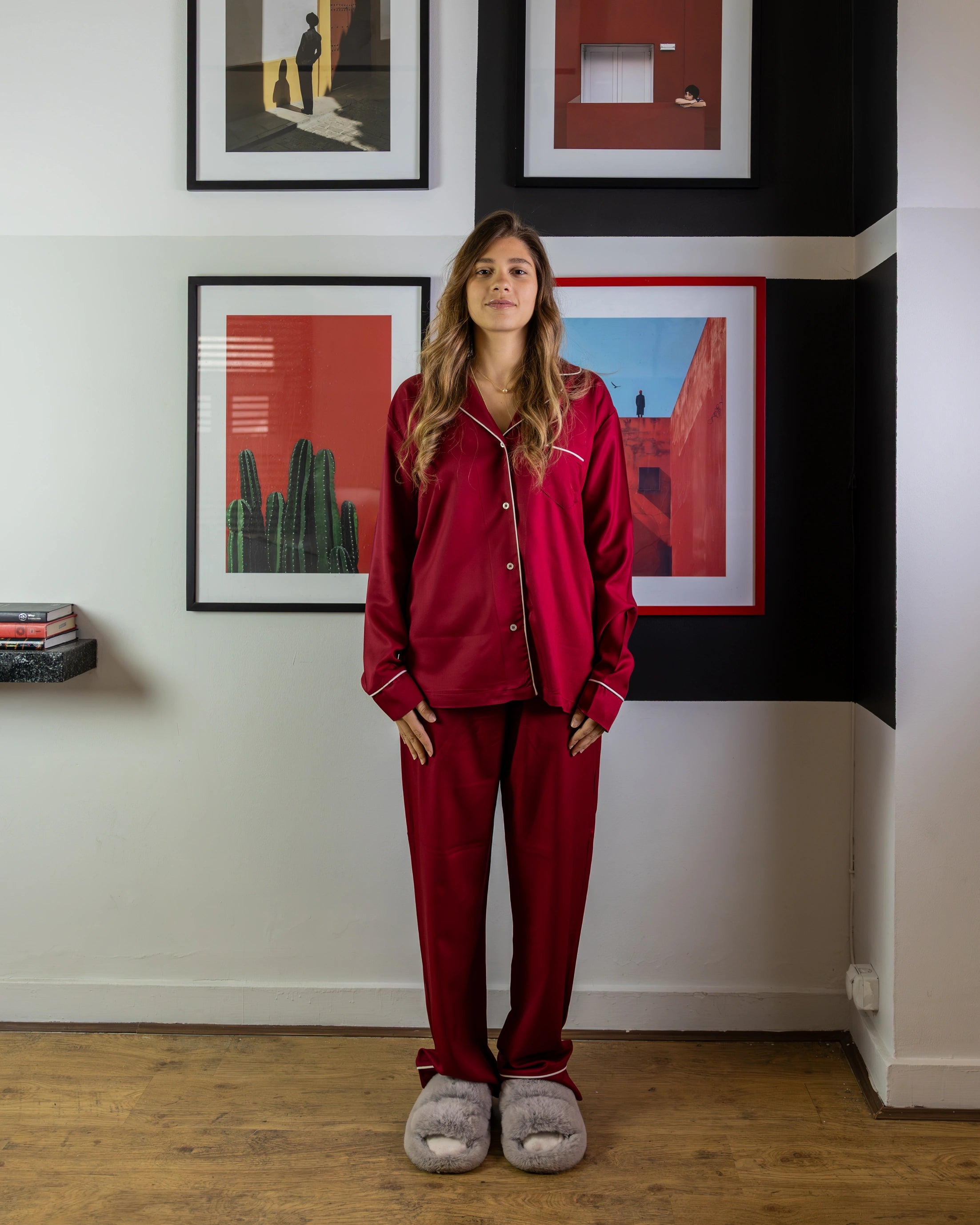 Burgundy Timeless Long Sleeves Pajama Set