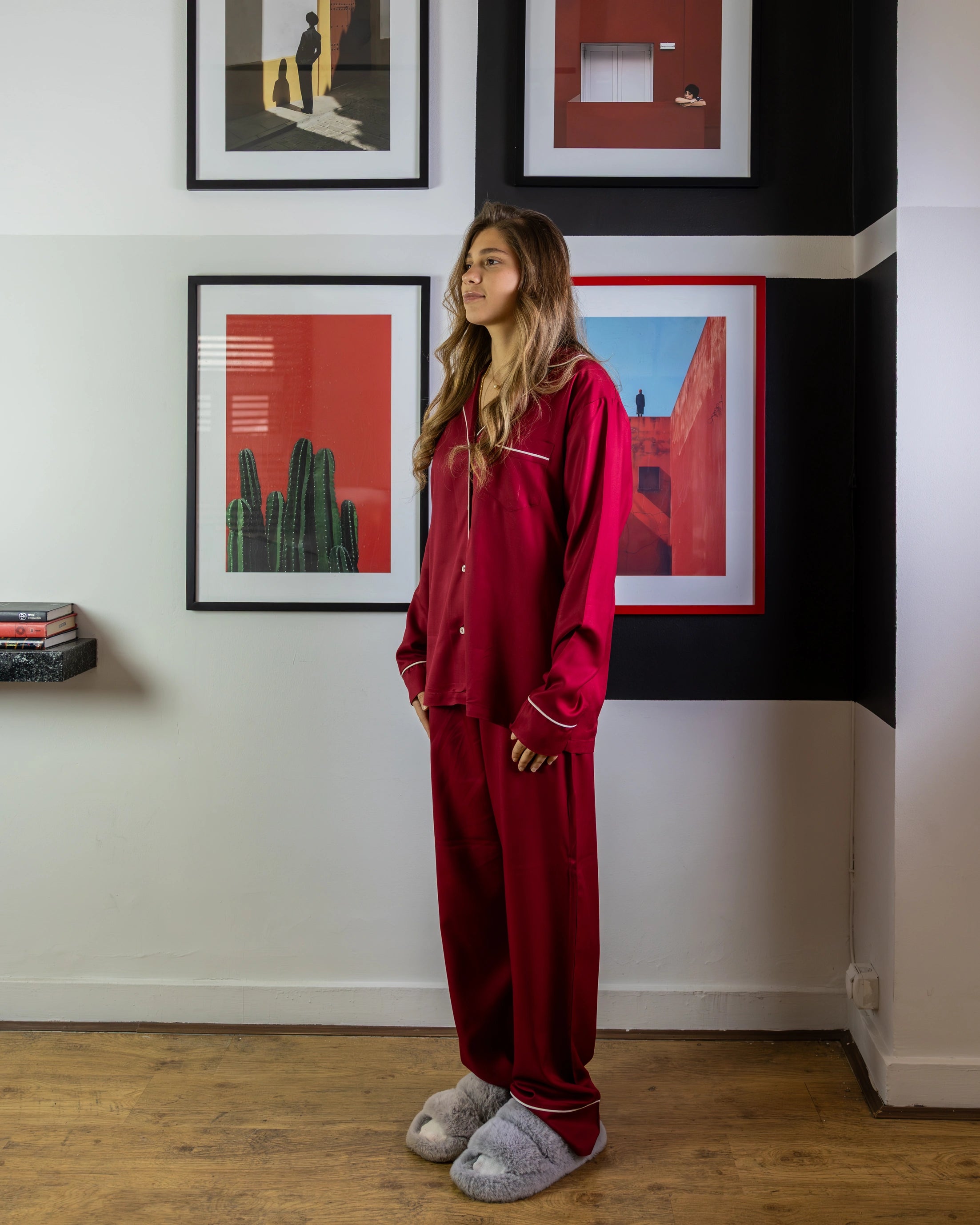 Burgundy Timeless Long Sleeves Pajama Set